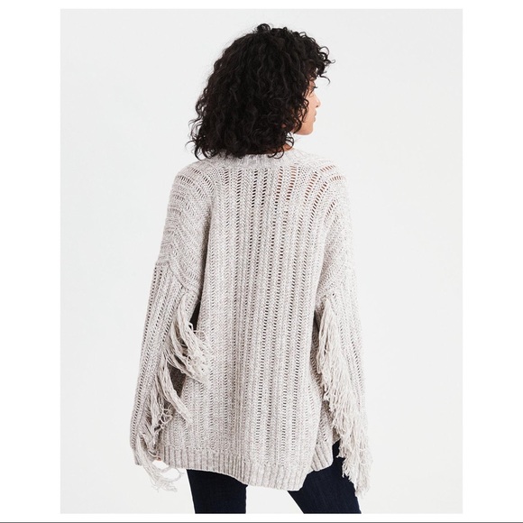 fringe sleeve cardigan